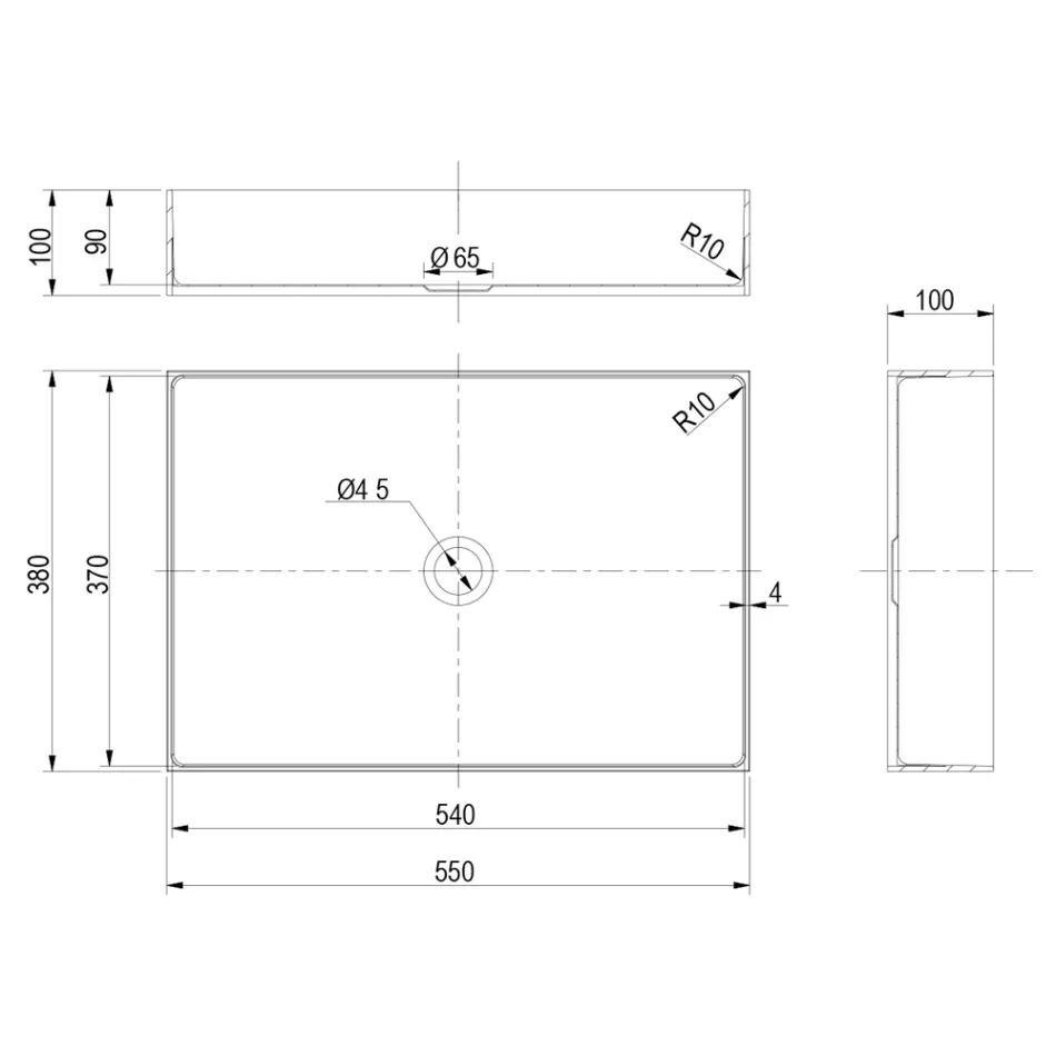 Lavoar de blat dreptunghiular din otel inoxidabil in diferite finisaje - Camellia Viadurini
