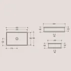 Lavoar dreptunghiular pe blat din ceramică lustruită Made in Italy - Debora Viadurini