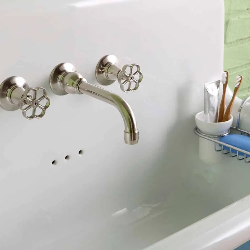 Lavoar dreptunghiular ceramice de perete stil modern Henry Viadurini