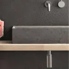 Lavoar dreptunghiular și modern pe blat în piatră de design - Farartlav3 Viadurini