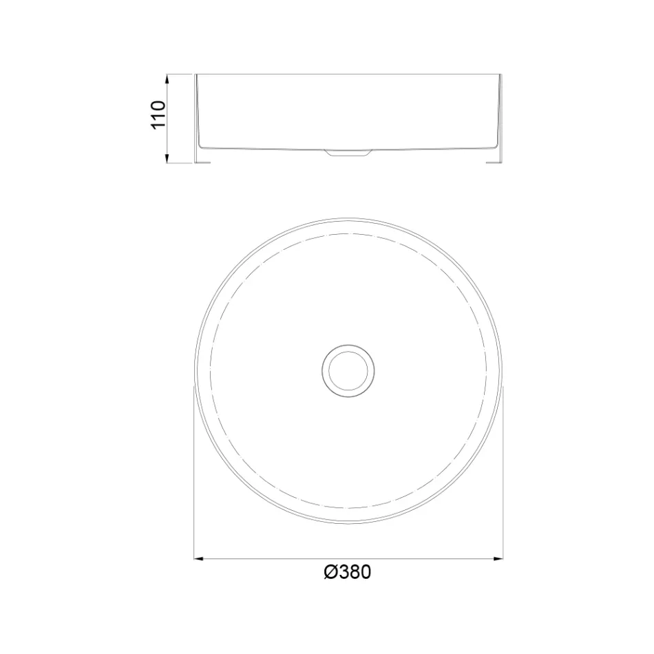 Lavoar rotund pe blat din otel inoxidabil in diferite finisaje - Fiordaliso Viadurini