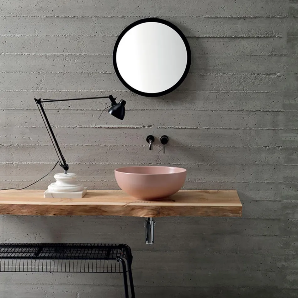 Lavoar rotund pe blat din ceramica colorata L 40 cm - Chicco Viadurini