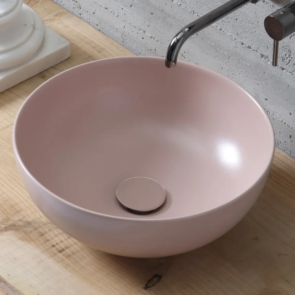 Lavoar rotund pe blat din ceramica colorata L 40 cm - Chicco Viadurini