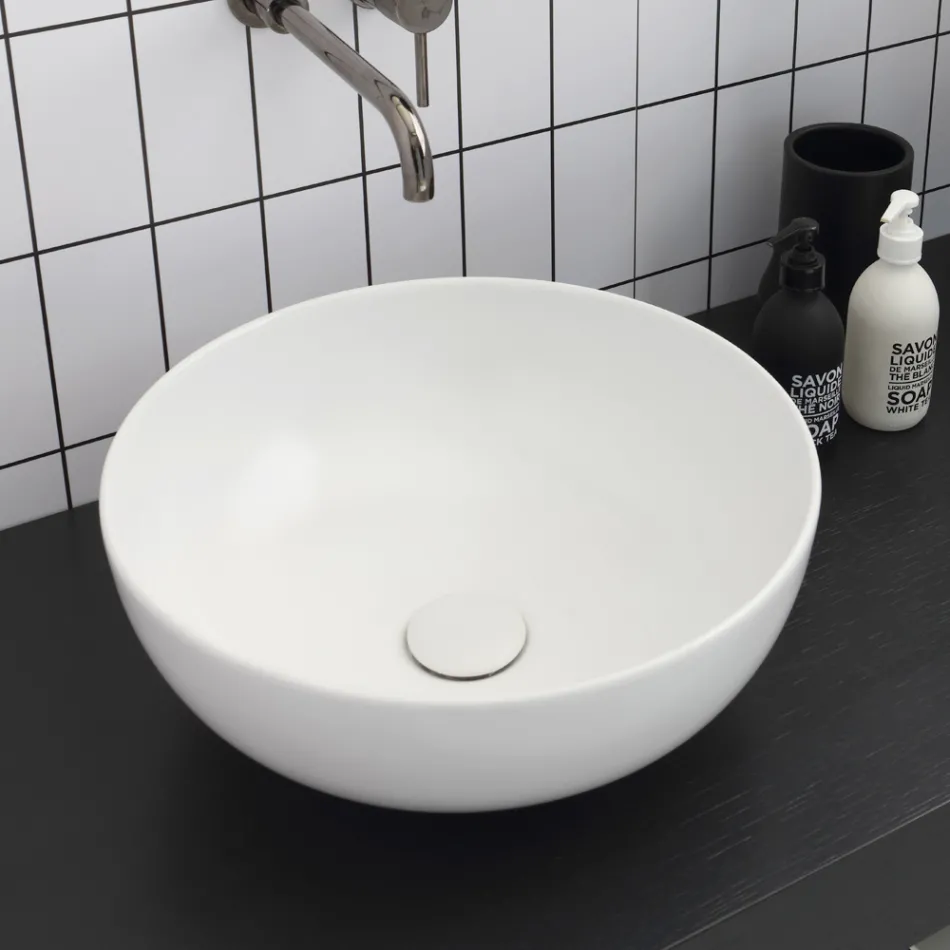 Lavoar rotund pe blat din ceramica colorata L 40 cm - Chicco Viadurini