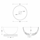 chiuvetă rotund cu un design modern ceramice de stele rotund 40 cm Viadurini