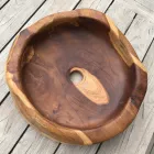 Chiuvetă modernă de blat din tec natural lustruit natural - Zino Viadurini