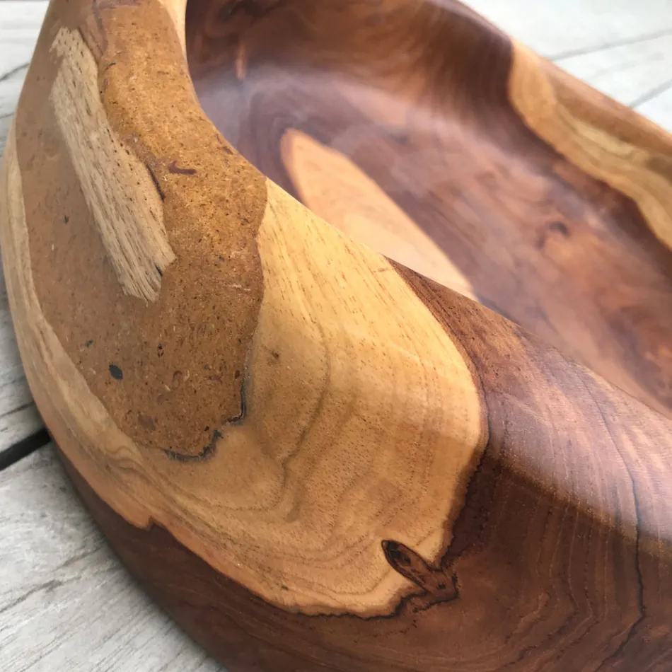 Chiuvetă modernă de blat din tec natural lustruit natural - Zino Viadurini