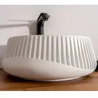 Lavoar rotund pe blat din ciment si rasina - Ibisco Viadurini