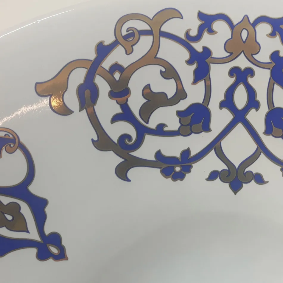 Lavoar semi-încastrat cu decorațiuni albastru cobalt și auriu sau auriu Made in Italy - Capatosta Viadurini