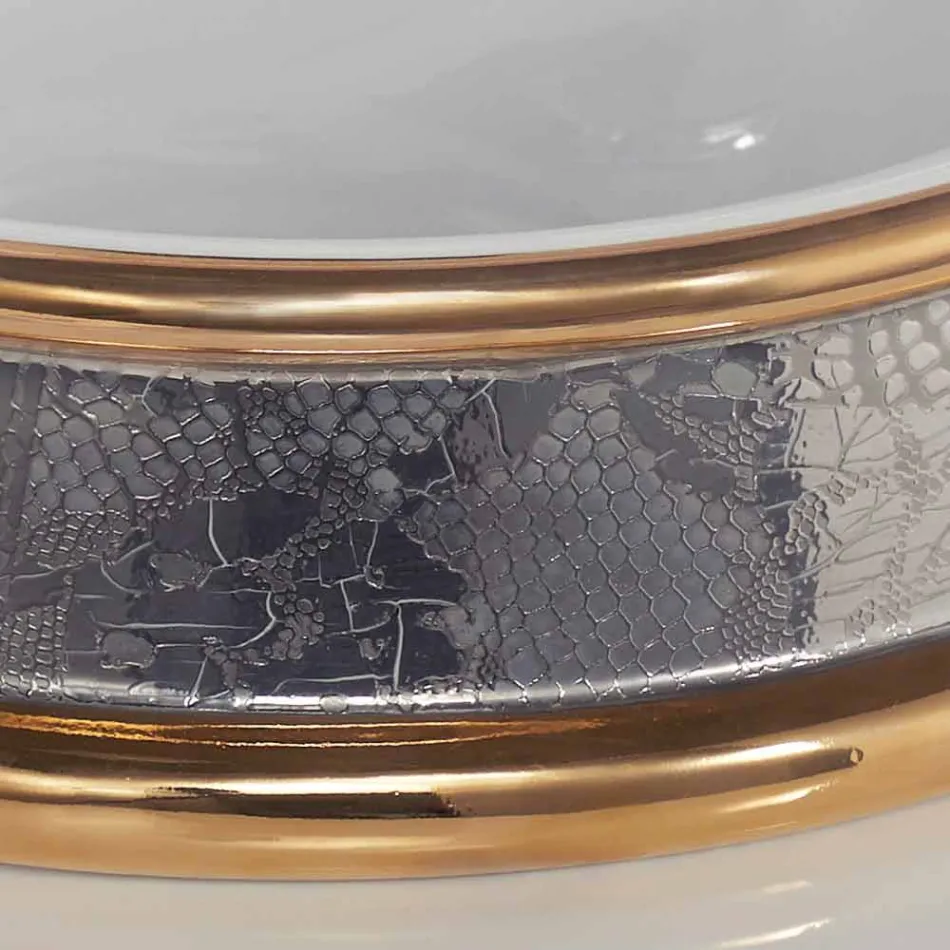 Proiectare chiuveta semi-încastrată în lut de foc lucrate manual în Italia, Manilo Viadurini