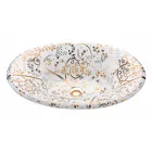 Lavoar semi-încastrat din Fire Clay cu Spirală Aurie Made in Italy - Principe Viadurini