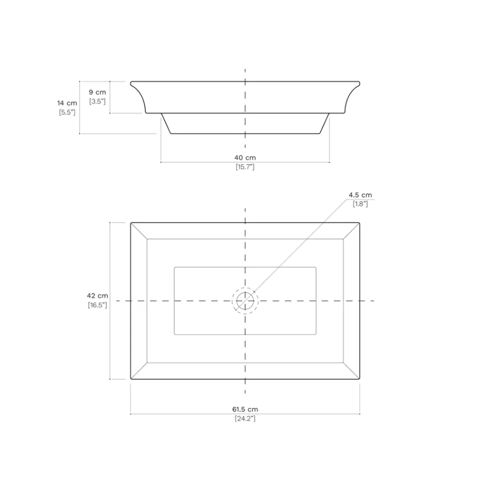 Lavoar semi-încastrat din Fire Clay din diferite finisaje Made in Italy - Ultima Viadurini