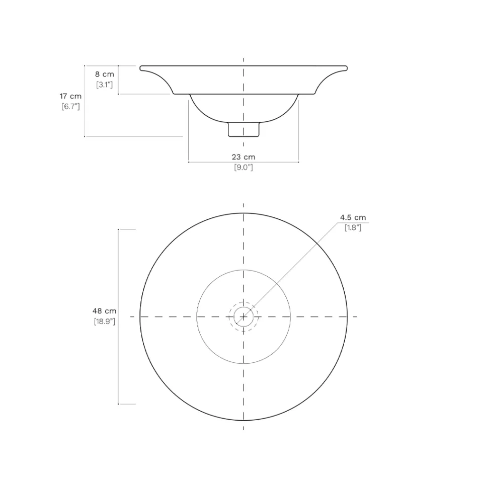 Lavoar semi-încastrat din porțelan francez de calitate superioară - Pausa Viadurini