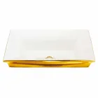 Chiuvete moderne semi-încastrate în lut de foc și aur fabricate în Italia, Guido Viadurini