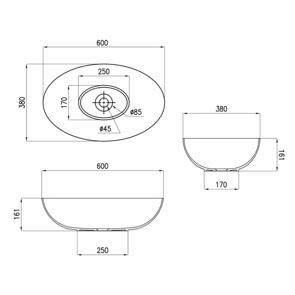 Sfeclă sferică de spălat sferică Ø60cm Made in Italy Leivi Viadurini