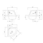 Lavoar suspendat de perete unghiular din ceramică colorată vintage de 42 cm - Angelino Viadurini