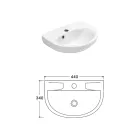 Chiuvetă ceramică albă suspendată, cu un design modern și elegant - Silica Viadurini