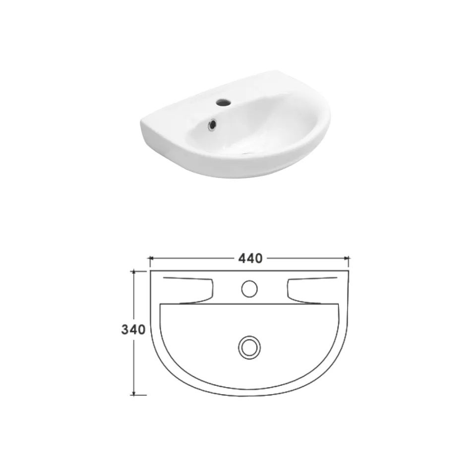 Chiuvetă ceramică albă suspendată, cu un design modern și elegant - Silica Viadurini
