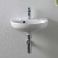 Chiuvetă suspendată cu o singură gaură, din ceramică albă, design clasic - Silica