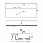 Chiuveta în design modern ceramică Sun 100x45 cm Made in Italy Viadurini