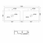Chiuveta în design modern ceramică Sun 120x45 cm Made in Italy Viadurini