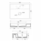 Chiuvetă cu un design modern ceramica Soare 60x45 cm, made in Italy Viadurini
