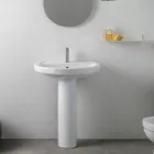 Chiuvetă cu piedestal din ceramică albă cu un design modern și elegant - Silica Viadurini