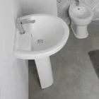 Chiuvetă cu piedestal din ceramică albă cu un design modern și elegant - Silica Viadurini