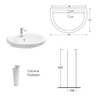 Chiuvetă cu piedestal din ceramică albă cu un design modern și elegant - Silica Viadurini
