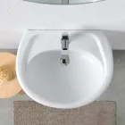Chiuvetă cu piedestal din ceramică albă cu un design modern și elegant - Silica Viadurini