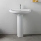 Chiuvetă cu piedestal din ceramică albă cu un design modern și elegant - Silica Viadurini