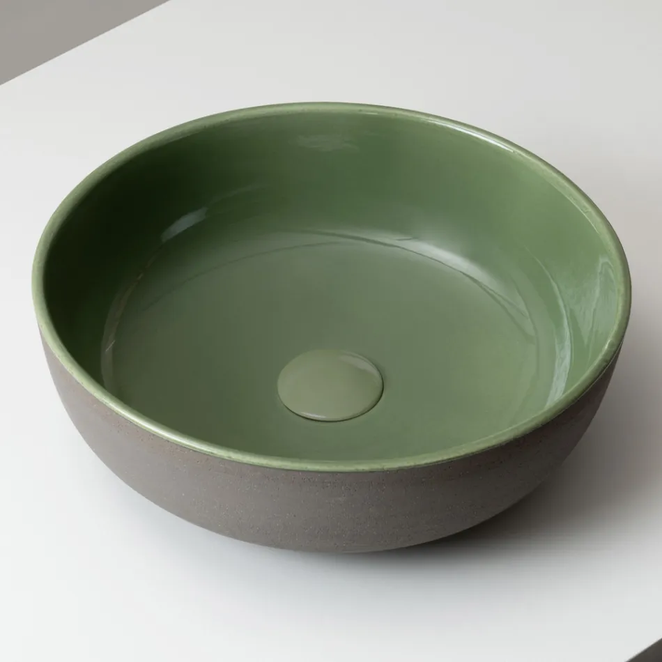 Lavoar de blat în Raku închis, fabricat în Italia - Drip Viadurini