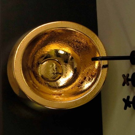 Proiectare chiuvetă rotundă din aur placat cu aur Italia Elisa ceramică Viadurini
