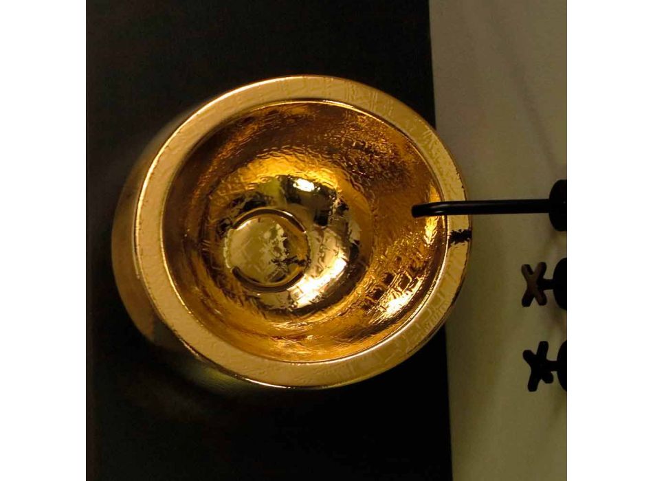 Proiectare chiuvetă rotundă din aur placat cu aur Italia Elisa ceramică Viadurini