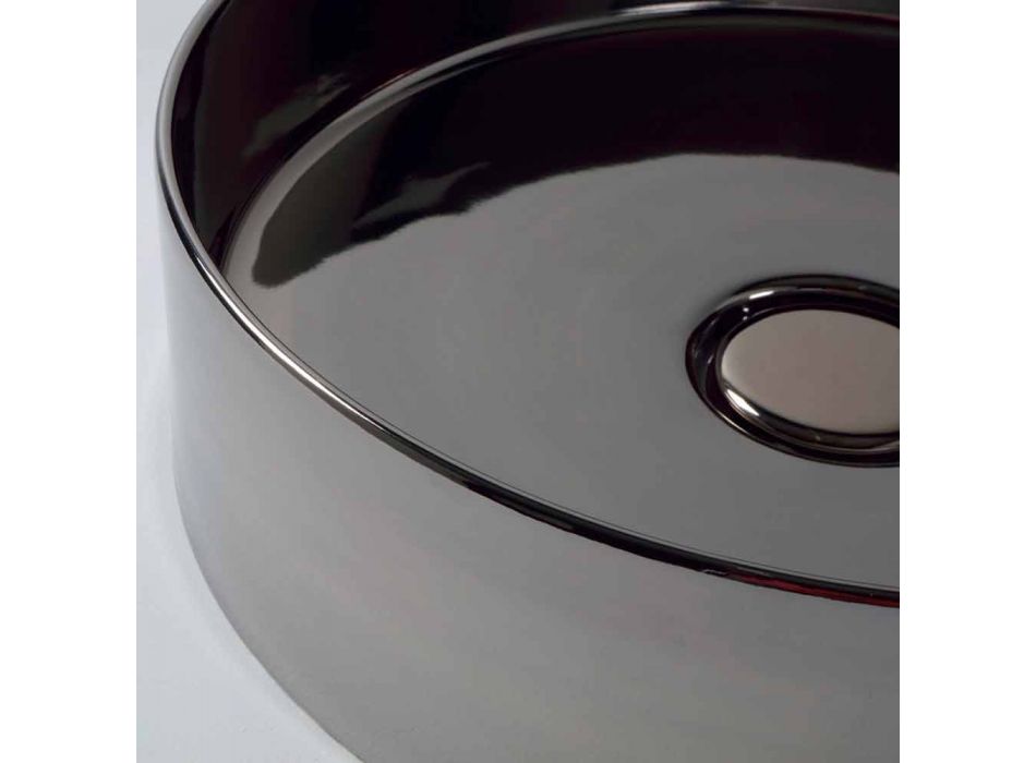 chiuvetă rotundă în moderne ceramice Soare cerc cu diametrul de 40 cm Viadurini