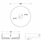 chiuvetă rotundă în moderne ceramice Soare cerc cu diametrul de 40 cm Viadurini