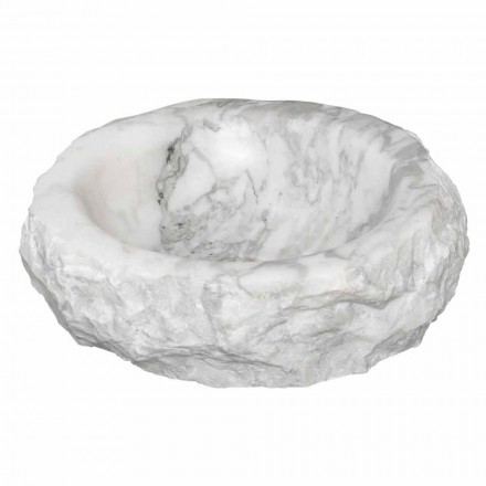 Lavabo blat rotund de marmura Carrara Made in Italy - Canova Viadurini