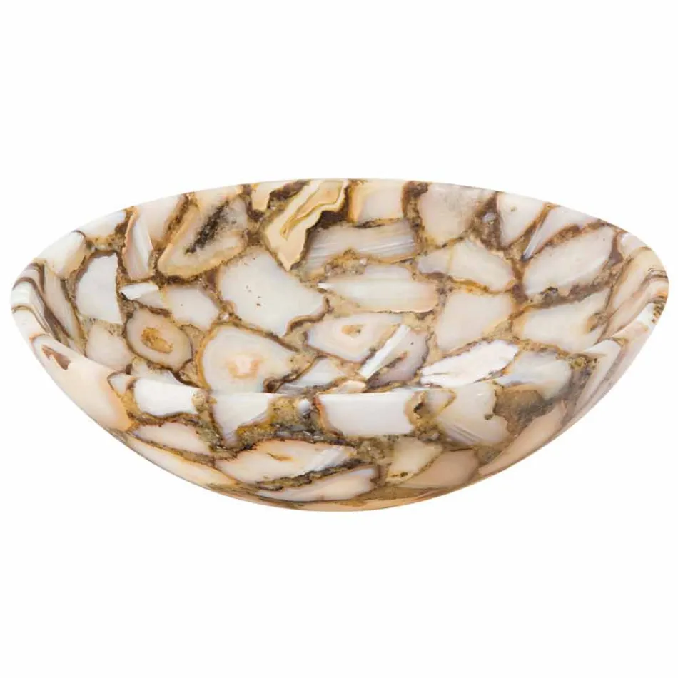 Blat rotund suport piatră de agat Mila, piesă unică Viadurini