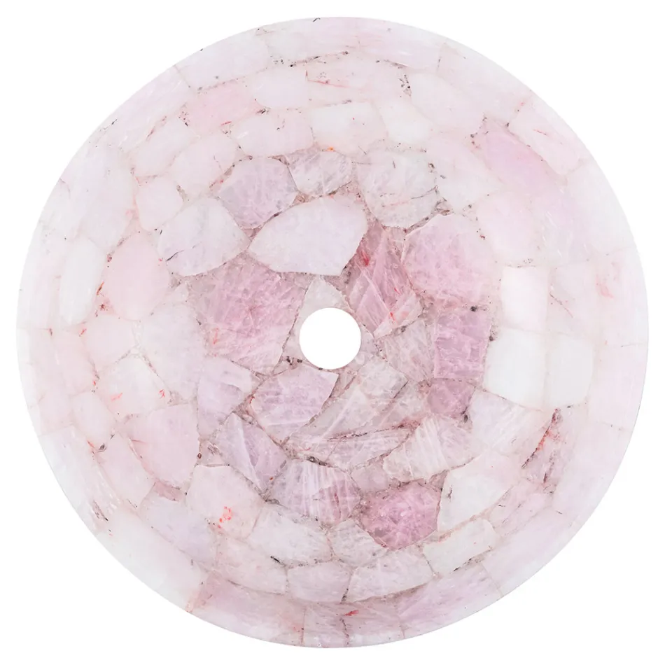 chiuveta rotunda cuart roz Paloma, confecționate manual Viadurini