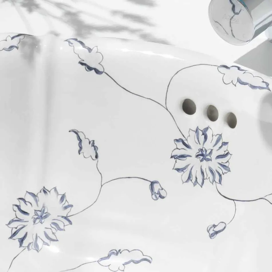 Rugăciune rotundă încastrată în porțelan clasic fabricată în Italia, Santiago Viadurini