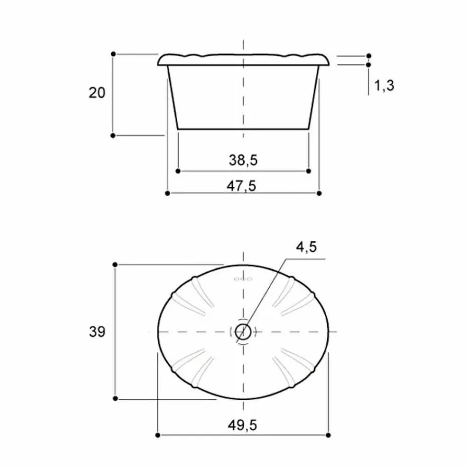 Rugăciune rotundă încastrată în porțelan clasic fabricată în Italia, Santiago Viadurini