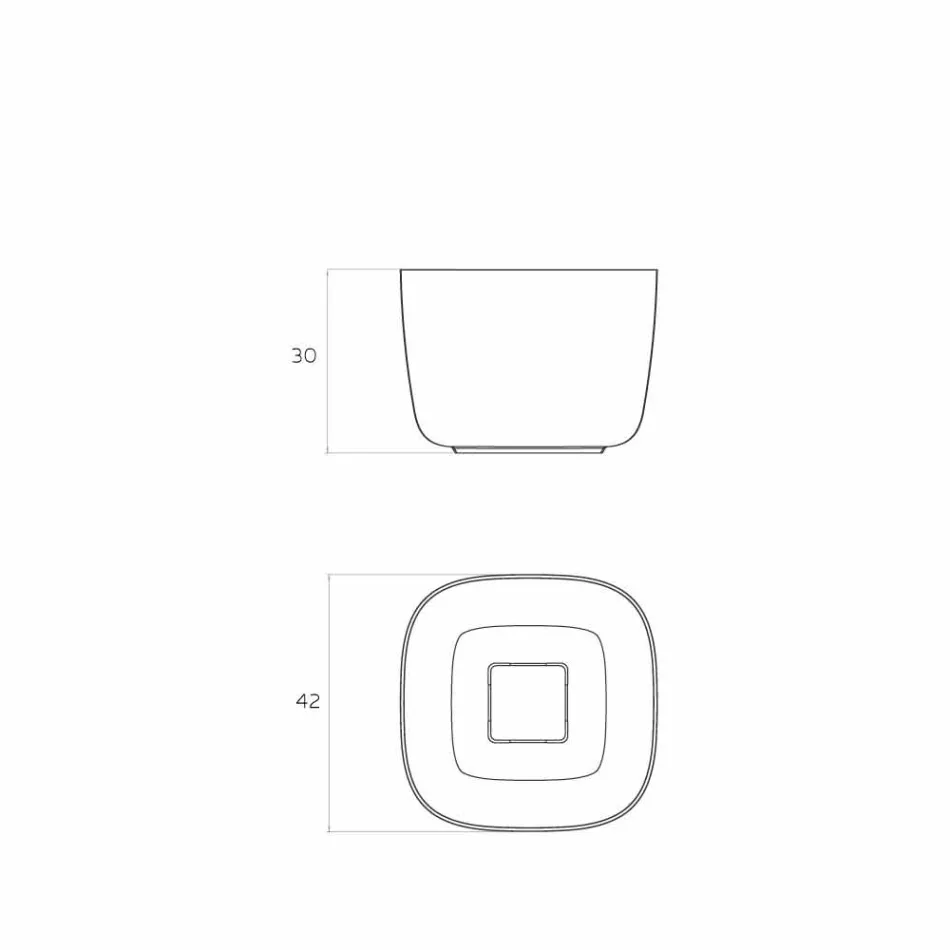 Chiuveta liberă de sticlă de sticlă din Italia, Lallio Viadurini