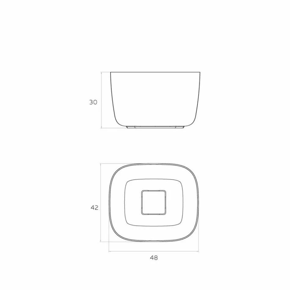 Chiuveta liberă de sticlă de sticlă din Italia, Lallio Viadurini