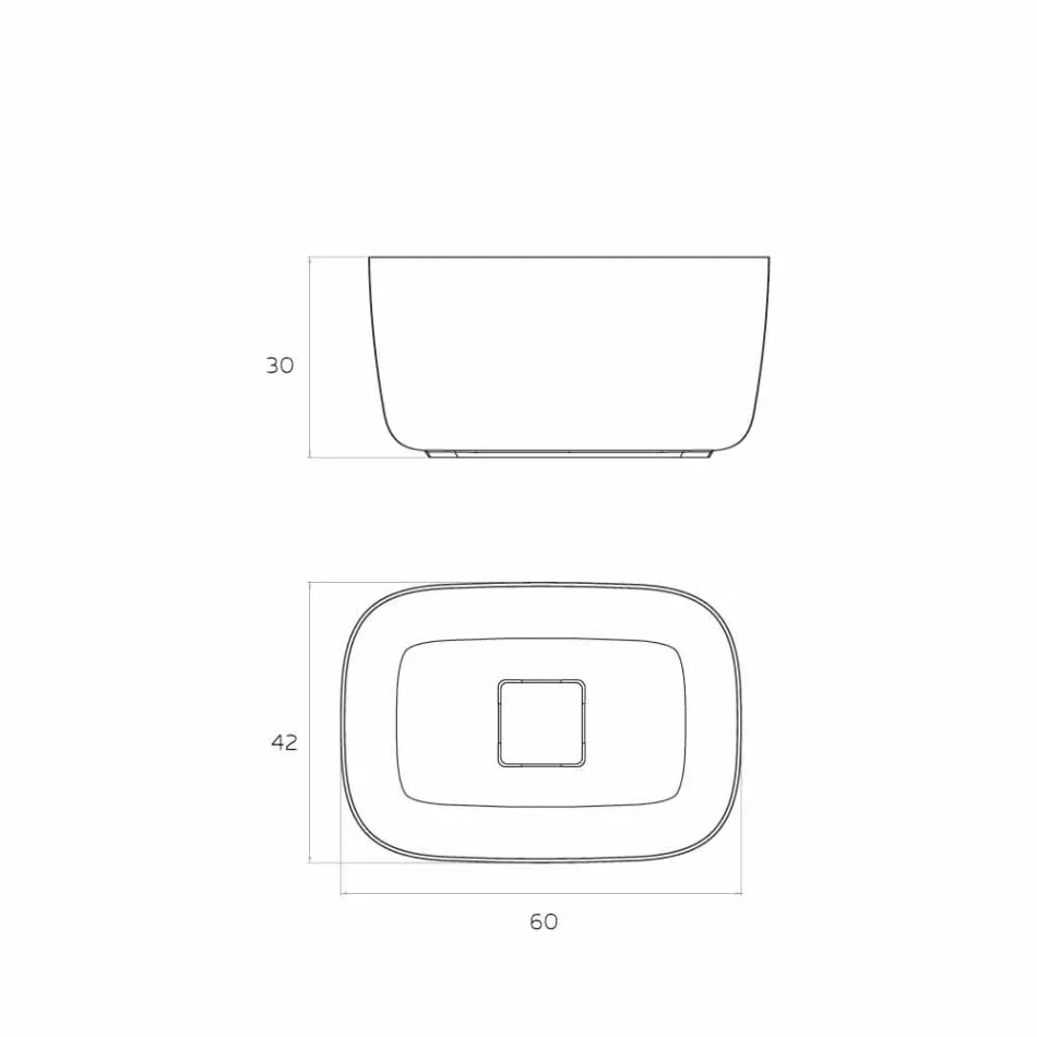 Chiuveta liberă de sticlă de sticlă din Italia, Lallio Viadurini