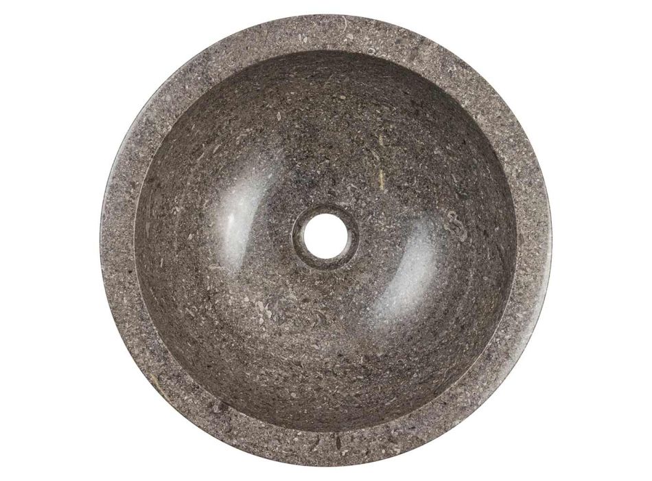 Chiuveta circulara pe blat din marmura lucrata manual, Bucine Viadurini