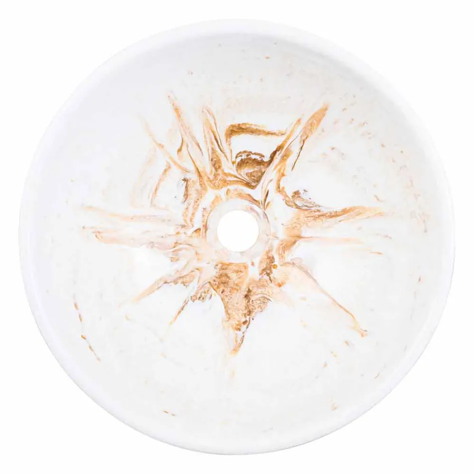 Lavoar cu suport de proiectare în rășină de aur - Dogliola Viadurini