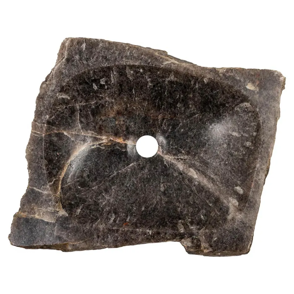 Chiuvetă de blat realizată manual din piatră de cuarț fumuriu, Vigasio Viadurini