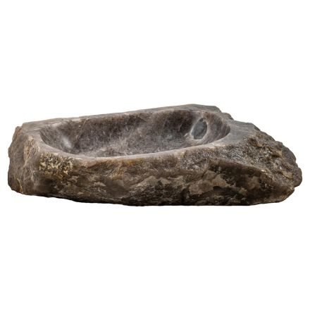 Chiuvetă de blat realizată manual din piatră de cuarț fumuriu, Vigasio Viadurini