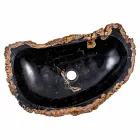 Contemporan chiuveta de blat executate manual din lemn fosil, Negrar Viadurini