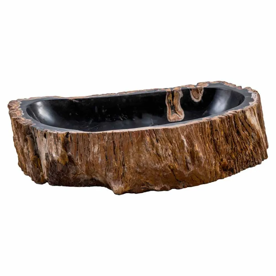 Contemporan chiuveta de blat executate manual din lemn fosil, Negrar Viadurini